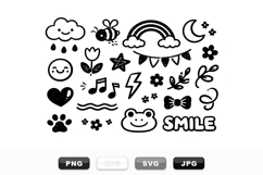 Hand Drawn Cute Doodle SVG Clipart Bundle Product Image 1