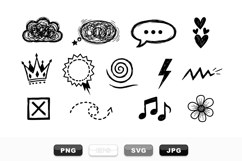 Hand Drawn Doodle Icon Clipart Set for Crafts Product Image 1