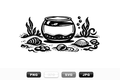 Vintage Aquarium Fishbowl Clipart Vector Set for Crafts Product Image 1