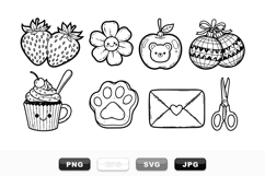 Kawaii Line Art Clipart Bundle For Crafts And Printables Product Image 1