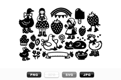 Hand Drawn Farm Girl And Animals Clipart Bundle Product Image 1