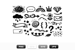 Hand Drawn Doodle Icon Clipart Set For Crafts Product Image 1