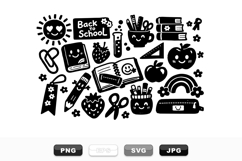 Back To School Cute Icon Vector Clipart Set Product Image 1