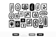 Hand Drawn Botanical Frame Clipart Set for Crafts Product Image 1