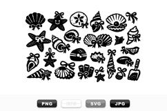 Cute Seashell And Starfish Clipart Bundle For Crafts Product Image 1
