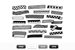 Hand Drawn Decorative Tape Strips Clipart Set Product Image 1