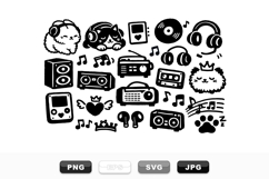 Cute Music Cat Vector Clipart Bundle for Crafts Product Image 1