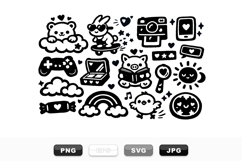 Kawaii Doodle Clipart Bundle For Crafts And Printables Product Image 1