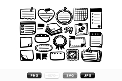 Hand Drawn Note Paper Clipart Bundle for Planners Product Image 1