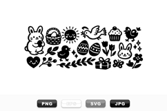 Hand Drawn Easter Clipart Set for Spring Crafts Product Image 1