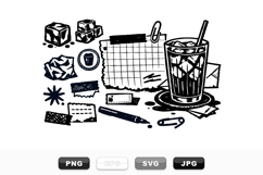 Vintage Office Desk Items Clipart Bundle Set Product Image 1