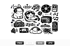 Hand Drawn Music Doodle Clipart Bundle for Crafts Product Image 1