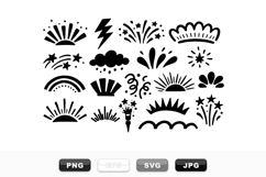 Sunburst and Spark Vector Clipart Bundle for Crafts Product Image 1