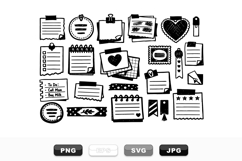 Hand Drawn Planner Sticker Clipart Bundle Set Product Image 1
