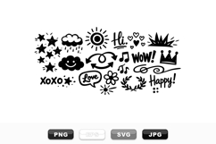 Hand Drawn Fun Doodle Clipart Set For Crafts Product Image 1