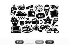 Hand Drawn Black and White Doodle Icon Bundle Product Image 1