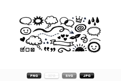 Hand Drawn Doodle Vector Elements Bundle Set Product Image 1
