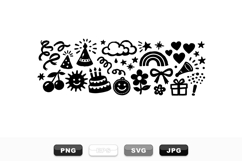 Hand Drawn Celebration Icon Clipart Bundle for Parties Product Image 1