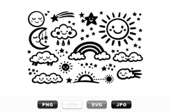 Cute Weather Icons Vector Clipart Bundle for Kids Product Image 1