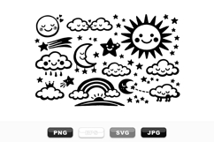 Hand Drawn Celestial Doodle Clipart Bundle For Crafts Product Image 1