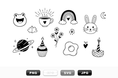 Hand Drawn Cute Doodle Clipart Bundle for Crafts Product Image 1