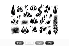 Hand Drawn Water Droplet Vector Clipart Set Product Image 1