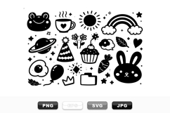 Hand Drawn Cute Doodle Elements Clipart Bundle Product Image 1