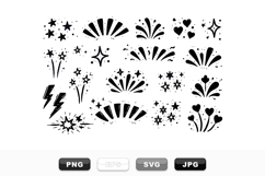 Hand Drawn Retro Burst And Spark Clipart Bundle Product Image 1