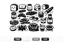 Hand Drawn Cute Breakfast Food Clipart Bundle Product Image 1