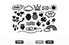 Hand Drawn Fun Doodle Clipart Vector Bundle Product Image 1