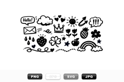 Hand Drawn Doodle Clipart Bundle For Crafts Product Image 1