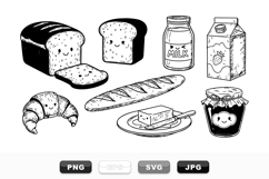 Hand Drawn Cute Breakfast Food Clipart Bundle Product Image 1