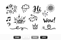 Hand Drawn Doodle Clipart Set For Crafts Product Image 1