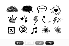 Hand Drawn Doodle Clipart Vector Set Product Image 1