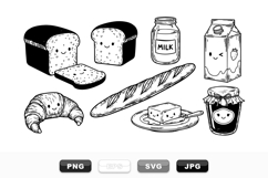 Hand Drawn Cute Breakfast Food Clipart Collection Product Image 1