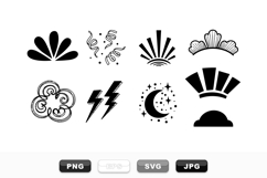 Retro Black Graphic Elements Vector Set for Design Product Image 1