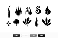Abstract Decorative Waterdrop Vector Icon Set Product Image 1