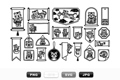 Cute Tiger Scroll Clipart Bundle For Crafting Product Image 1