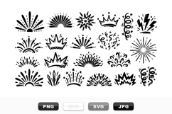 Retro Sunburst Vector Clipart Pack for Crafting Product Image 1