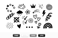 Hand Drawn Doodle Vector Clipart Set for Crafts Product Image 1