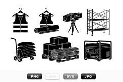 Industrial Construction Equipment Icons Vector Set Product Image 1