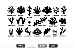 Black Coral Silhouette Clipart Set For Nautical Crafts Product Image 1