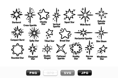 Hand Drawn Star Sparkle Burst Clipart Collection Product Image 1