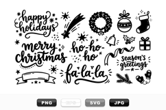 Hand Lettered Christmas SVG Clipart Bundle For Cards Product Image 1