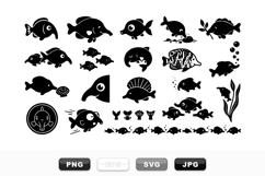 Cute Fish Silhouette Vector Clipart Bundle For Crafts Product Image 1