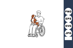 Man in wheelchair with dog sitting on lap enjoying companion Product Image 1