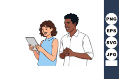 Diverse people using digital tablet for collaboration and co Product Image 1