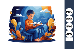 Child playing with airplane toy in colorful natural setting Product Image 1