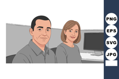 Man and Woman Sitting Together in Office Environment with Co Product Image 1