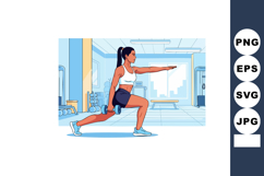 Woman Exercising with Dumbbell in Spacious Gym Interior Fitn Product Image 1